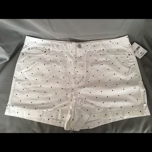 White with Black Polk a Dot Shorts